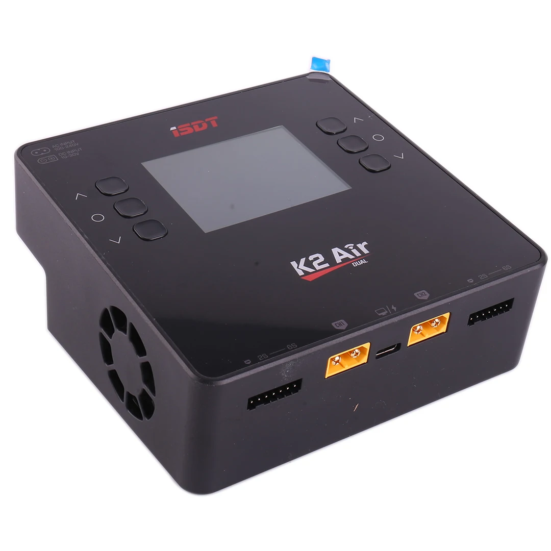 ISDT K2 Air AC 200W DC 500Wx2 20A Dual Channel Balance Smart Charger Discharger BATTAIR for LiPo LiFe Lilon LiHv NiMh Pb Battery