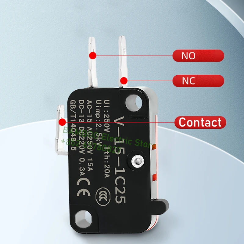 High-strength shell V-15-1C25 limit switch, impact resistance, good heat resistance, high precision action position micro switch
