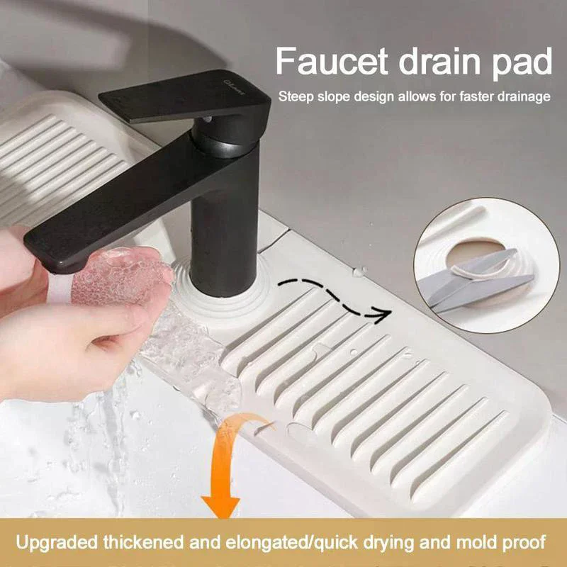 Water Tap Drain Mat Anti-Splash Silicone Kitchen Sink Backsp