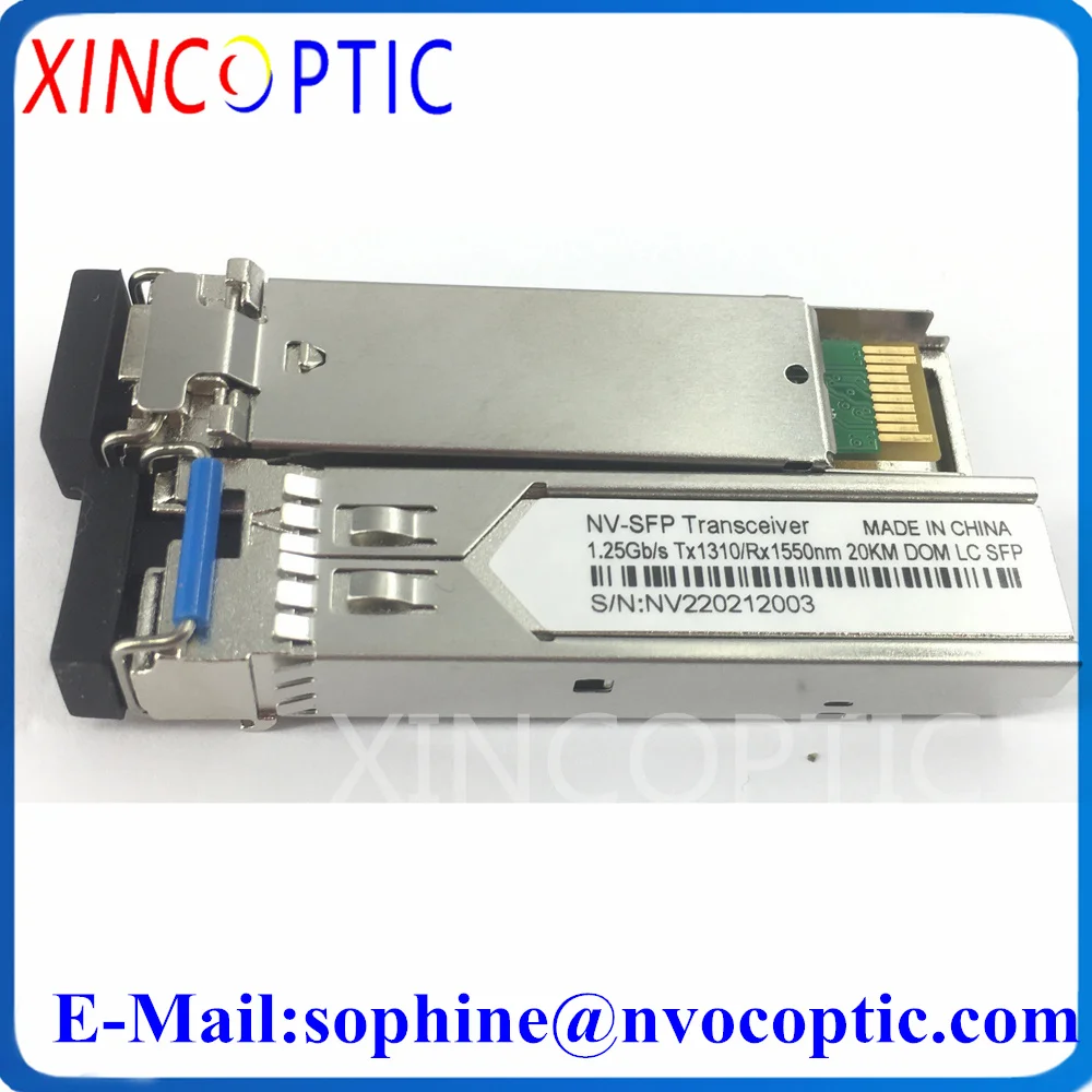 

1.25G 1310/1550nm 20KM BIDI WDM LC/SC SFP Transceiver Module,Fiber Optic SFP Compatible with Cisco Code