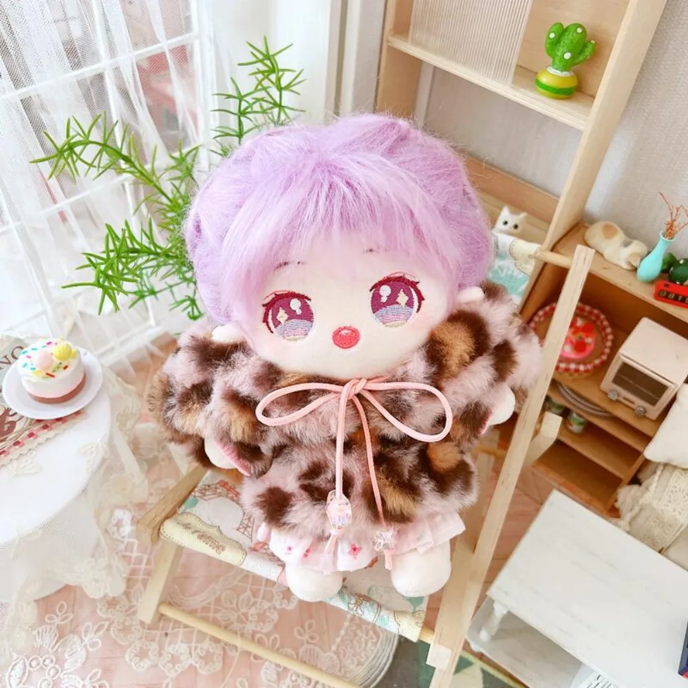 

Leopard Print Cotton Doll's Clothes Coat Hoodies Idol Plush Doll Clothes Cartoon Dress Up Doll Plush Clothing