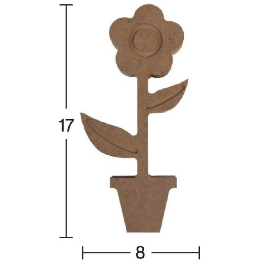 H77 In Pots Daisy Trinket, 18mm Figurative Wood Object