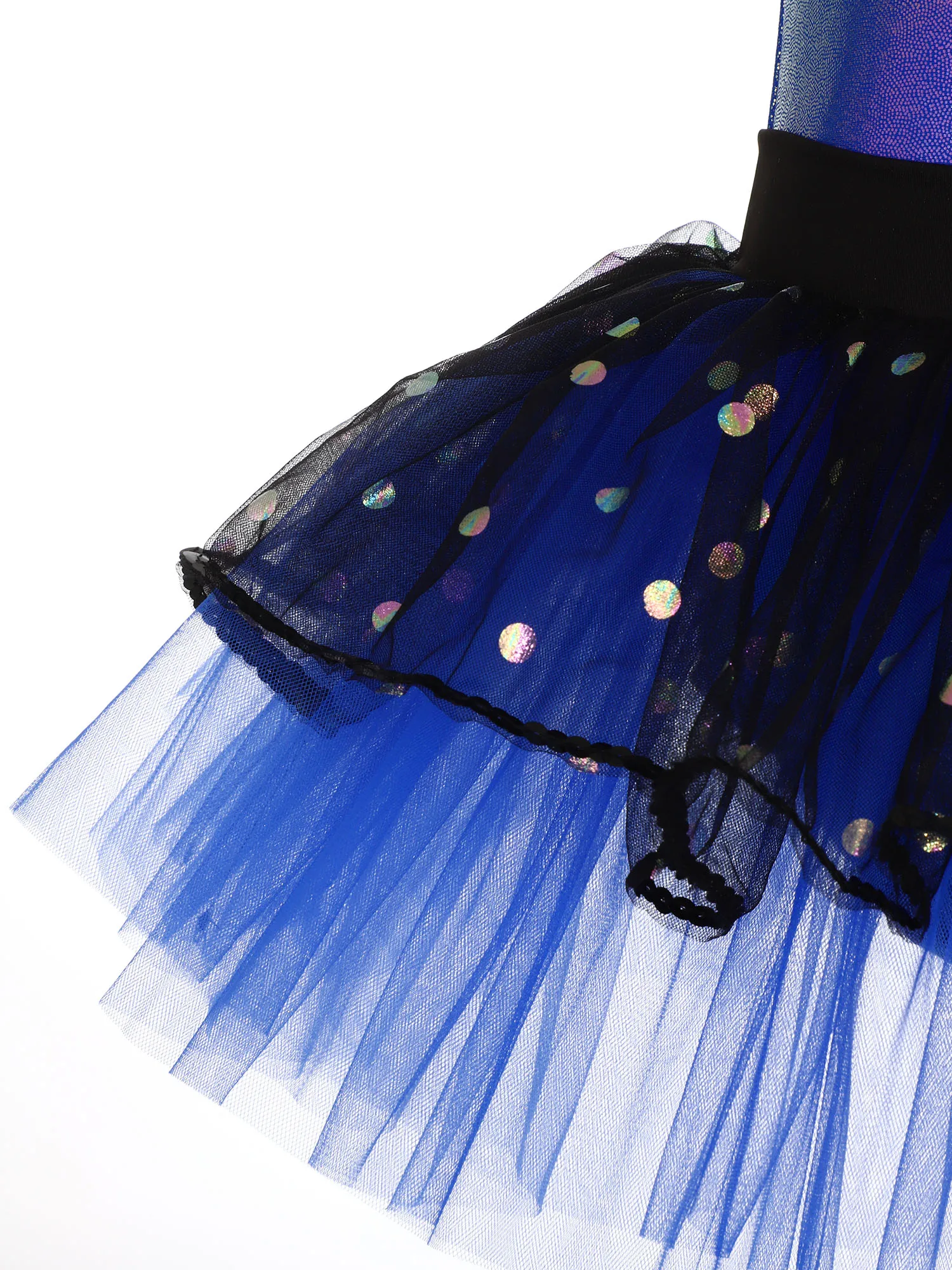 Abito da balletto in tulle da ballo per ragazze per competizioni di spettacoli Abito tutù in rete con corpetto metallico senza maniche con copricapo Dancewear