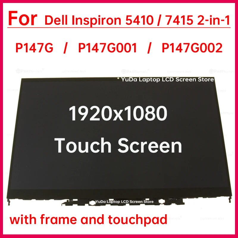 Dell Inspiron 5410 7415 2-in-1 P147G P147G001 002 LCD 디스플레이 + 프레임 어셈블리 교체가 포함된 디지타이저용 14인치 터치 스크린