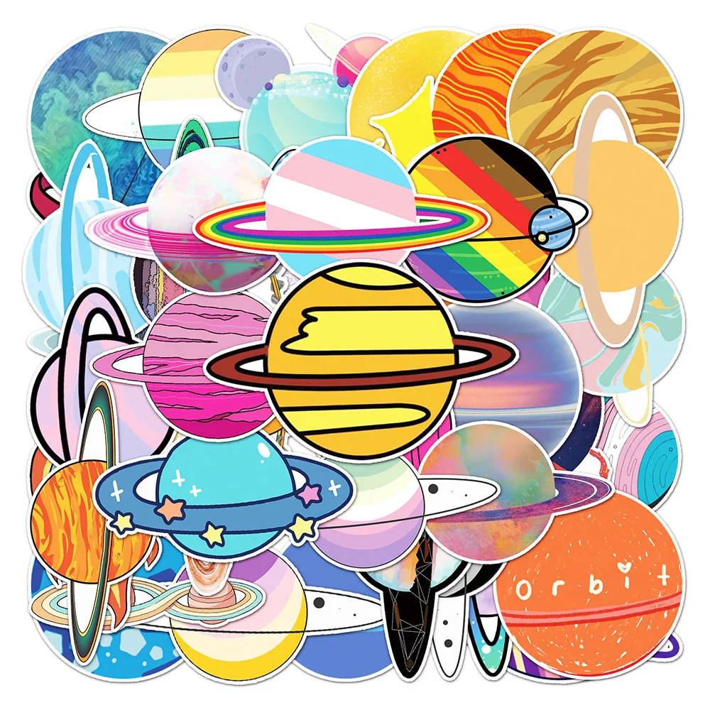 

10/30/50pcs Cute Space Planet Rocket Stickers Funny Cartoon Creative Decals DIY Stationery Phone Notebook Sticker Decoration Toy