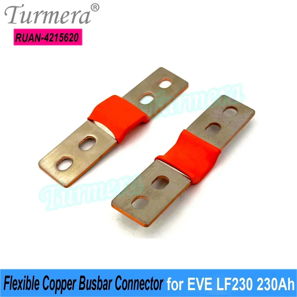 Turmera 12V Lifepo4 Battery Flexible Busbar Copper Connecter Hole to Hole 42mm 2mm 400A for EVE LF230 230Ah Lifepo4 Battery Use