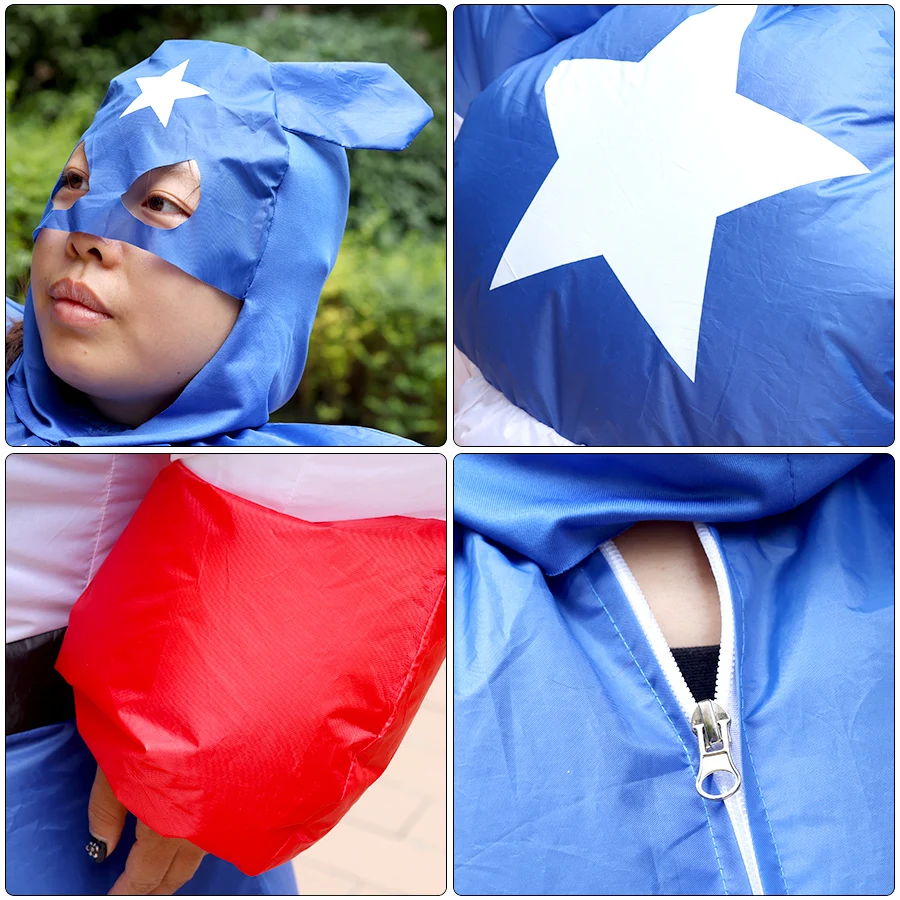 بدلة كابتن أمريكا القابلة للنفخ للعضلات - بدلة هالك القابلة للنفخ للعضلات، بدلة لعب الأدوار تحت عنوان البطل الخارق #5