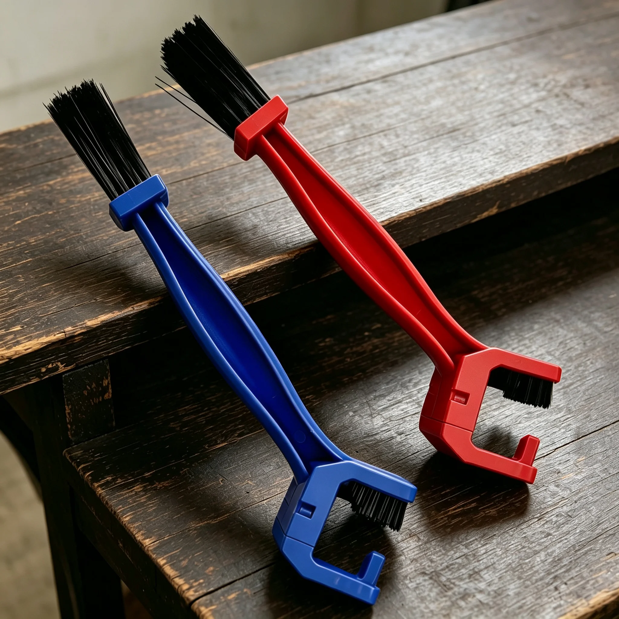 Dual Head Bicycle Chain Cleaning Brush Random Color Bike Maintenance Tire Patch Tool for Cycling Gear
