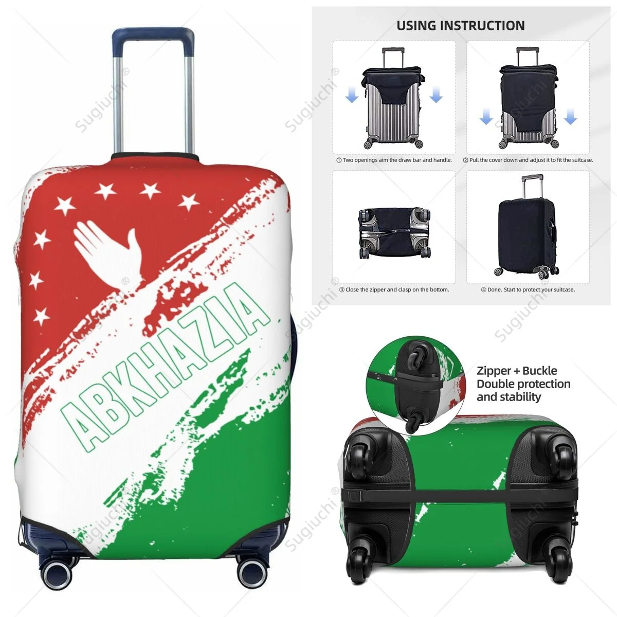 

Republic Of Abkhazia Flag Luggage Cover Suitcase Elastic Dust Case Travel Accessories Printed Baggage Case Protective