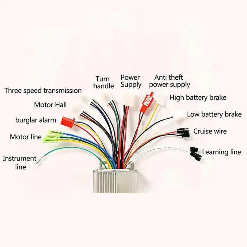 ユニバーサルスマートブラシレスコントローラー,セルフ学習電気自動車アクセサリー,36v,48v,350w,ユニバーサル