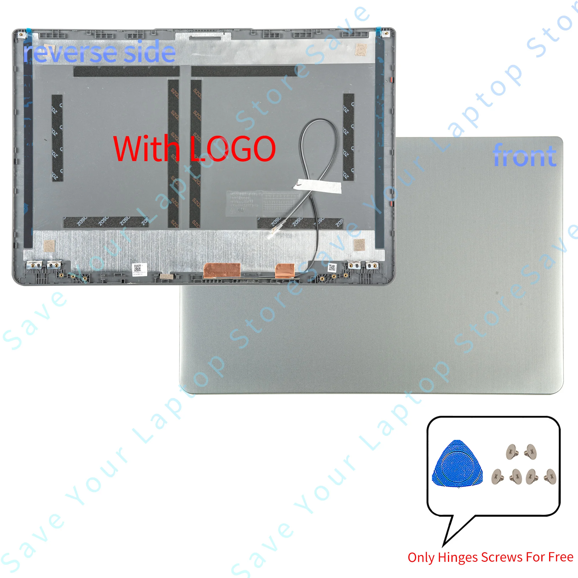 Imagem -02 - Laptop para Ideapad 15s 315 Alc6 15itl6 2023 Tampa Traseira Lcd Moldura Frontal Palmrest Fundo Hingecover Cinza Substituir Peças do