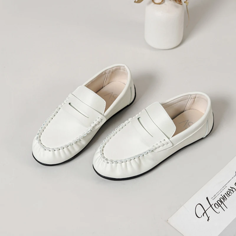 Scarpe per bambini primaverili scarpe Casual per bambini neonate Slip On Penny mocassini Toddler White Fashion Flats Boys School mocassino nuovo