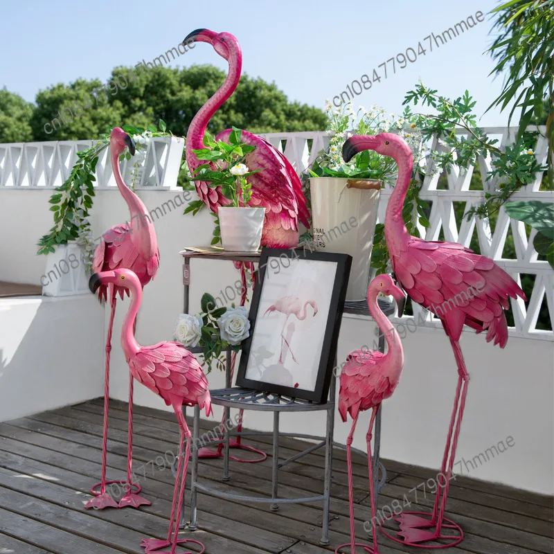 Flamingo Ornament 2023 New Gardening Simulation Animal Courtyard Outdoor Balcony Garden Floor Creative Living Room Decoration