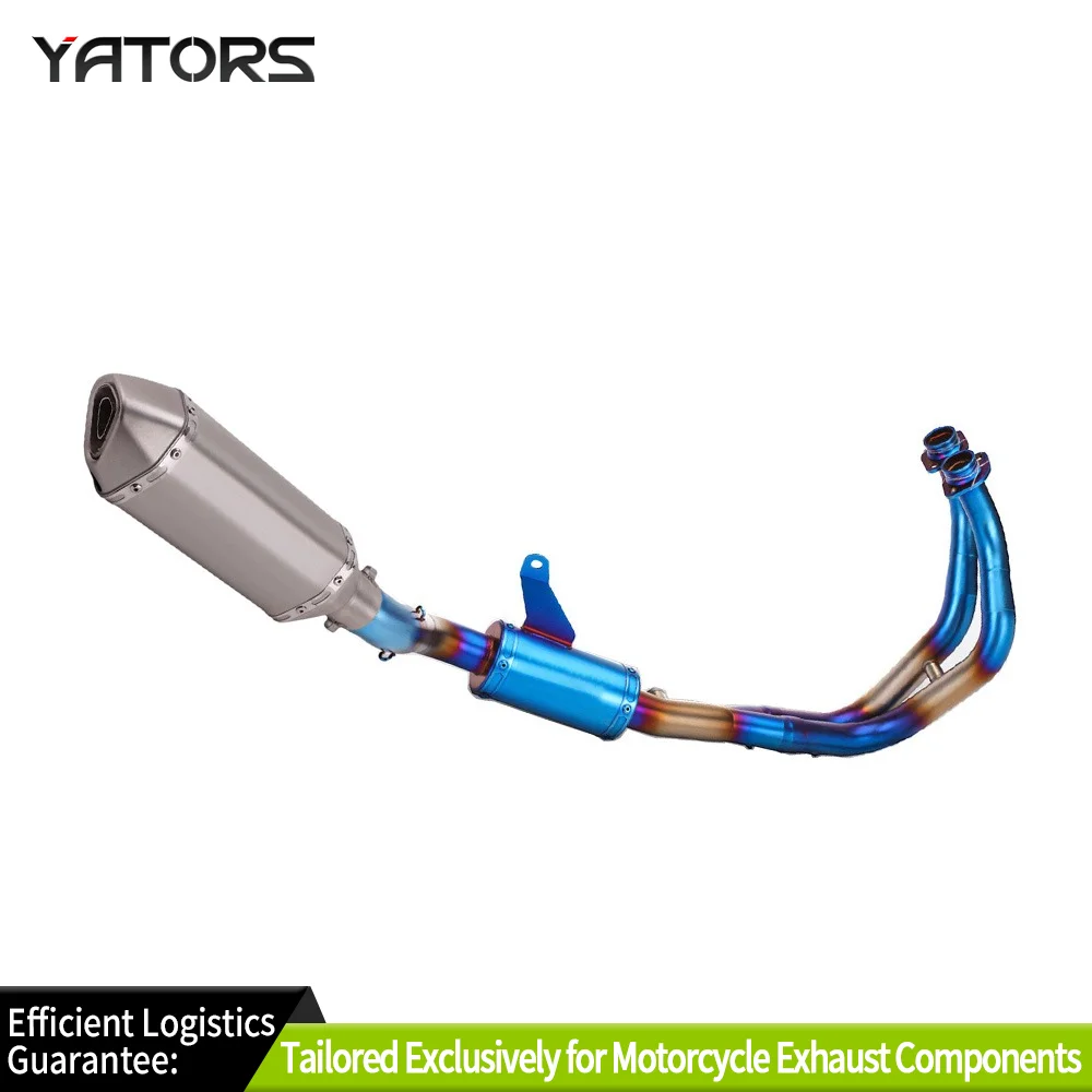 

Выхлопные системы для Yamaha YZF R7 2021-2025, полная выхлопная система, передняя труба, глушитель, синие выхлопные трубы