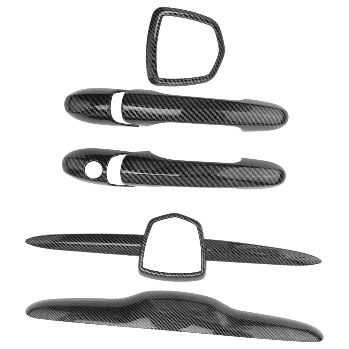 Compatible For Fiat Abarth 500 595 695 Complete Exterior Cover Kit Front Rear Badge Cover+Trunk Handle Cover+Door Handle Cover