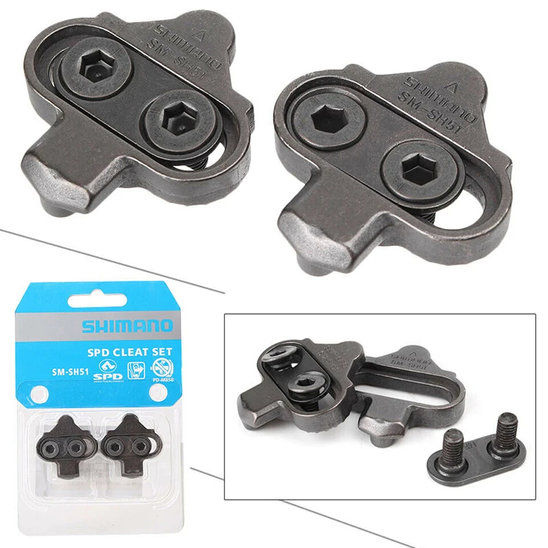 2pcs Pedal Cleats Shimano SM-SH51 SPD Single Release Mountain Bike For PD-M959 M647 M646 M545 M424