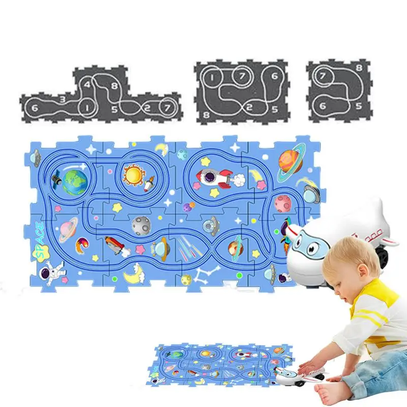 Puzzle Track Car Play Set Car Play Set Creative Electric Car Track Set Educational For Indoor Outdoor Play