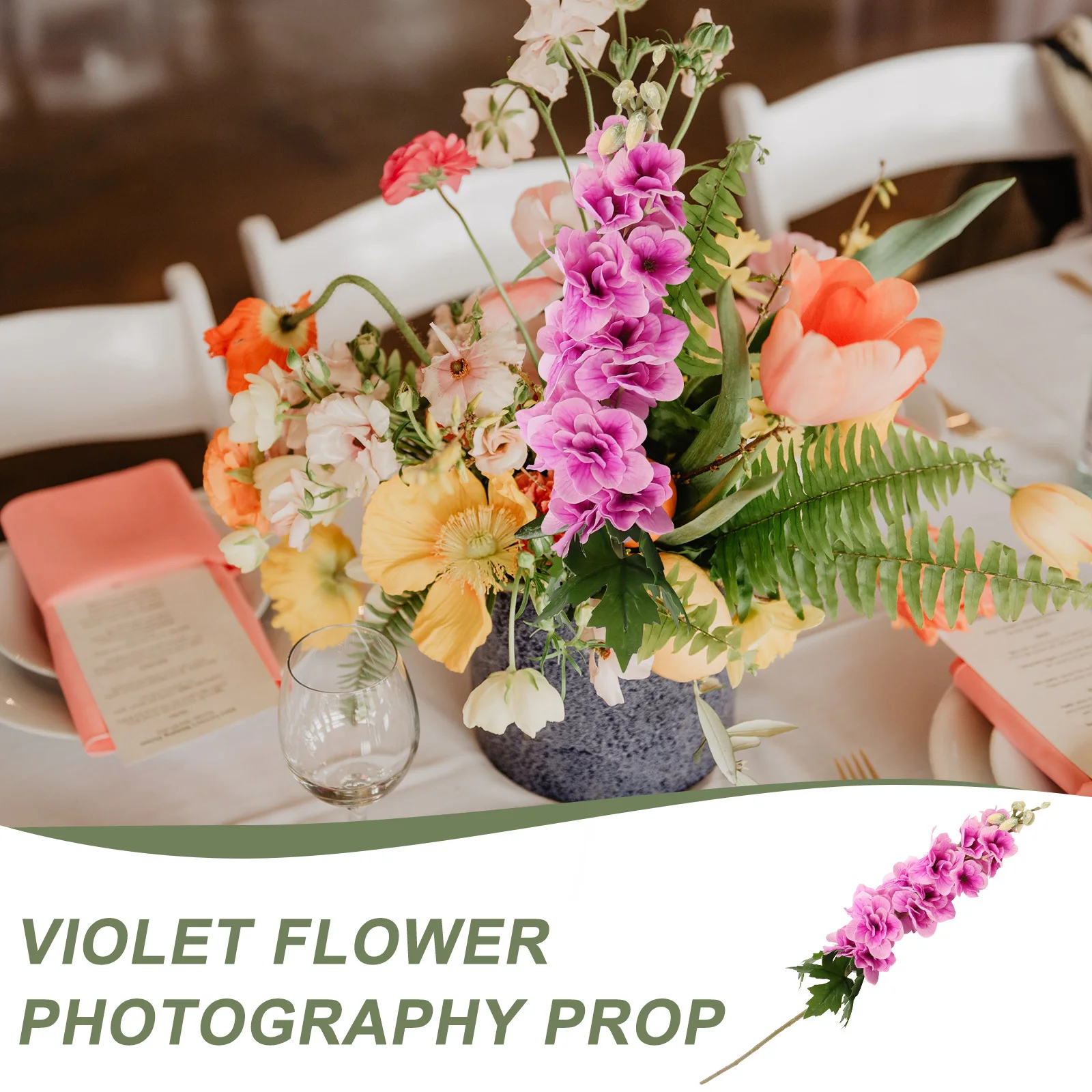 

Simulation Violet Artificial Plastic Flower Decorative Violet Flower Wedding Party Photography Prop Romantic Floral Ornament