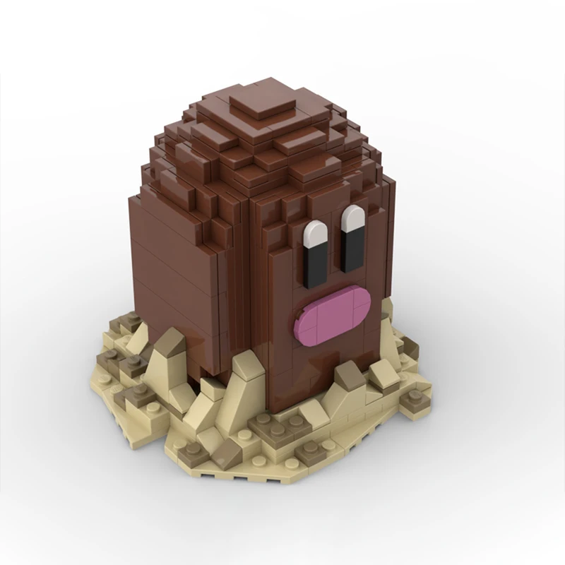 Kit de blocs de construction Pokemenwsad Diglett Moc, 329 pièces, ensemble de briques de personnage de dessin animé mignon, modèle de figurine pour affichage et Fans, cadeau
