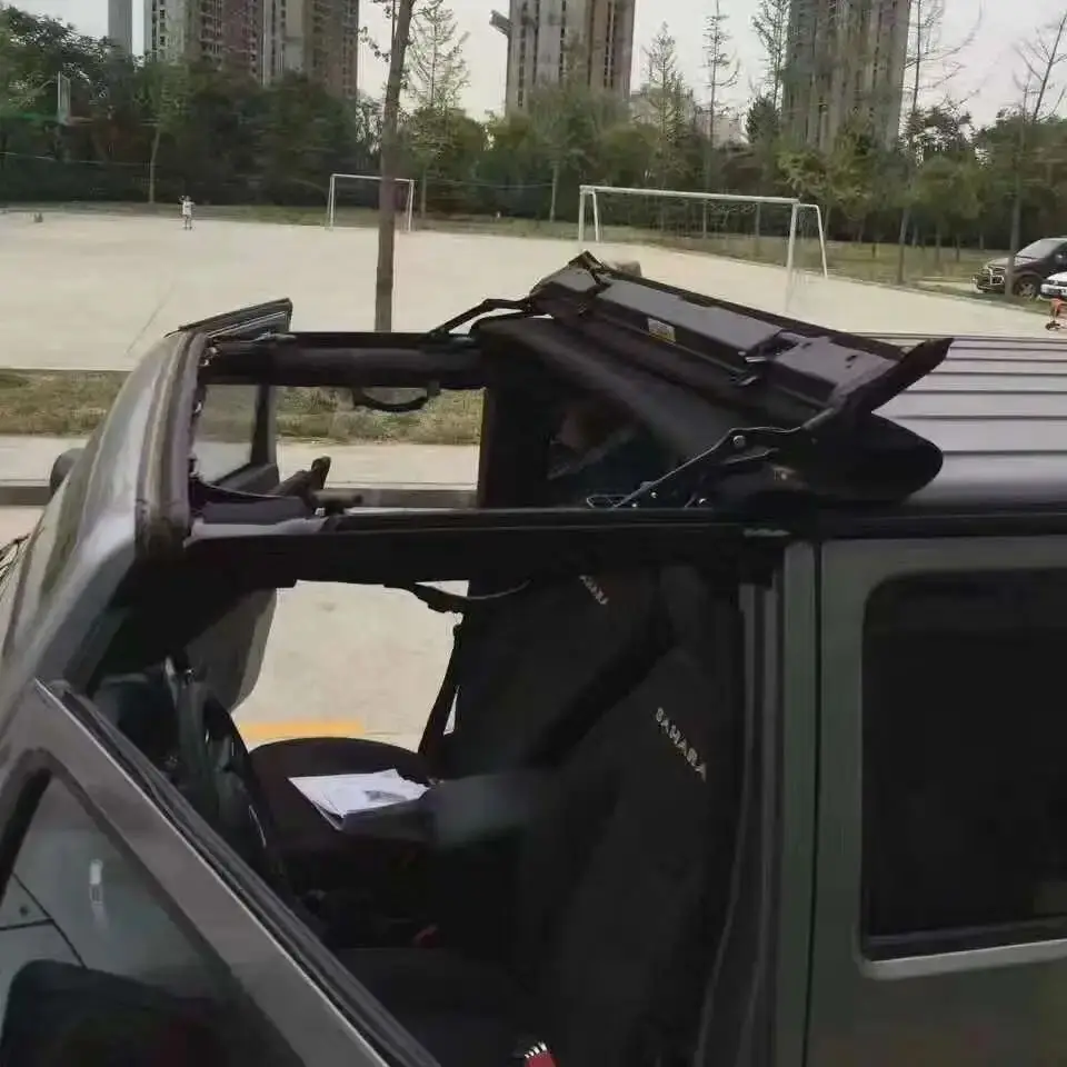 LANTSUN J311 Techo suave impermeable y resistente al viento Lona negra para Jeep Wrangler JK 2007-2017