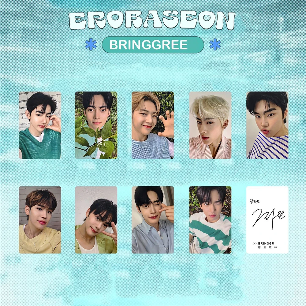 

9Pcs KPOP ZEROBASEONE X BRINGGREEN Photocards ZB1 Double-Sided LOMO Cards ZHANGHAO HANBIN MATTHEW RICKY Postcard Fans Collection