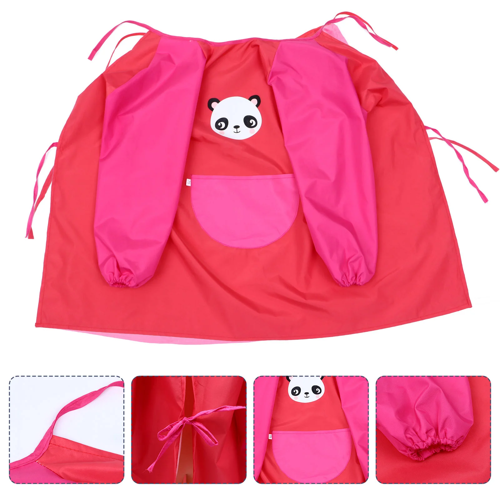 

1Pcs Waterproof Baby Feeding Apron Adjustable Band Soft Breathable Cartoon Aprons Baby Bib Pocket Design Eating Smock