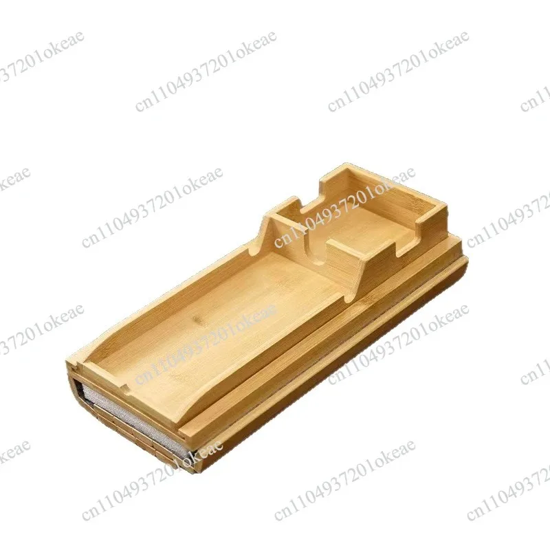 Couch Cup Holder Bamboo Wood Sofa Armrest Tray Foldable Sofa Cup Holder Anti-Slip Couch Arm Cup Holder Sofa Side Storage Tray