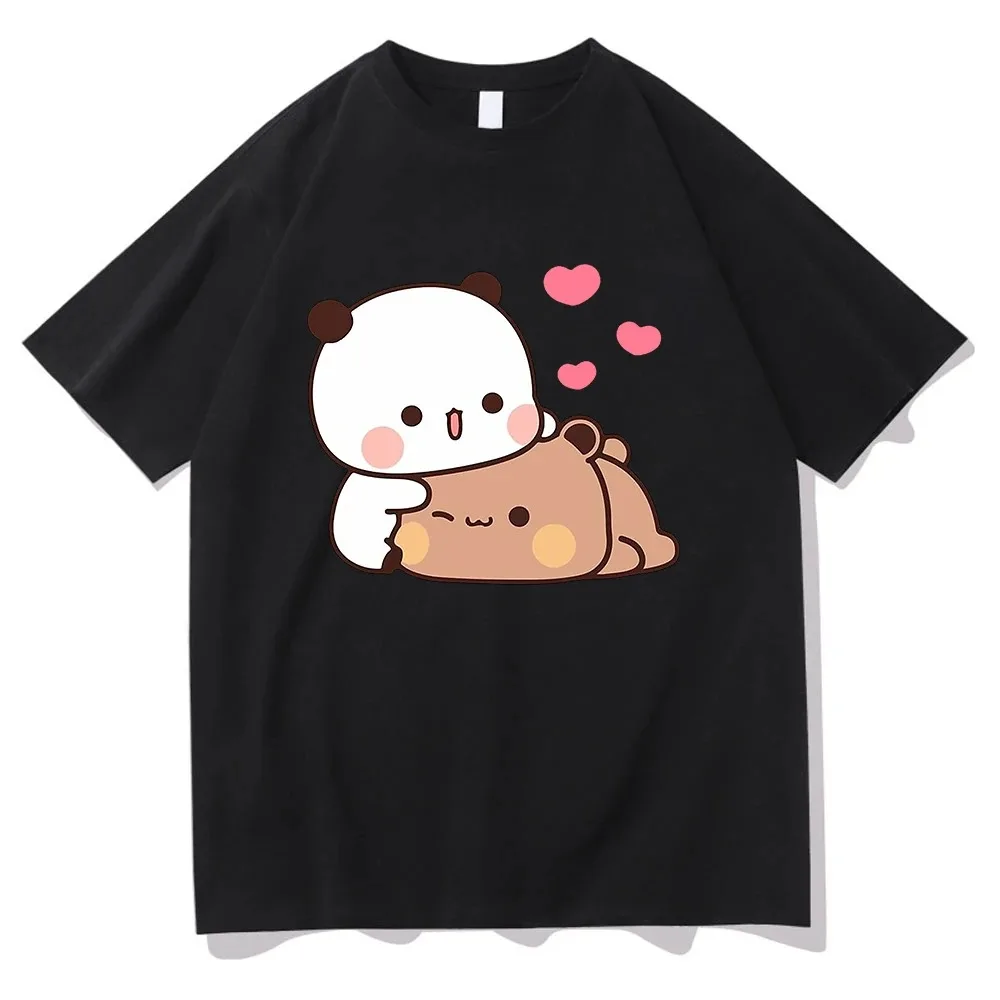 Panda Bear Bubu and Dudu T-shirts for Men Women Kawaii Cute T shirts Cartoon Cotton Tops Clothing Summer Fashion Mens Tee Shirts