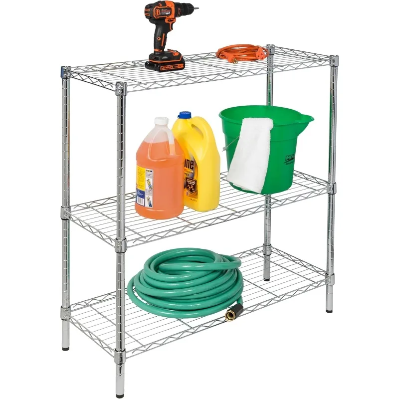 

Honey-Can-Do 3 Tier Heavy Duty Adjustable Shelves Storage Unit, Steel Shelves, Heavy Duty Shelves,