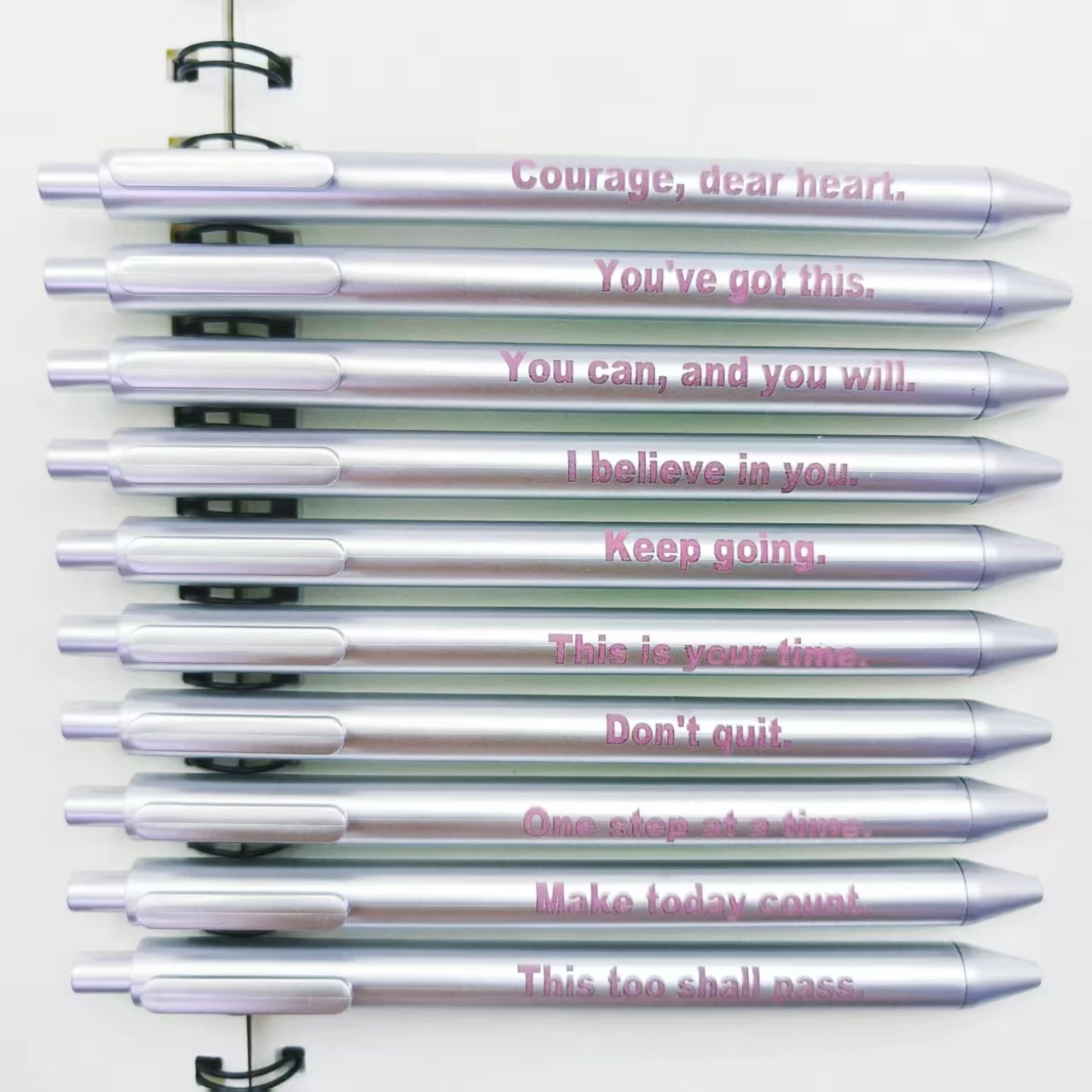 

10шт шариковых ручек с гравировкой вдохновляющих фраз, ежедневный офис, канцелярские принадлежности для студентов, подарки