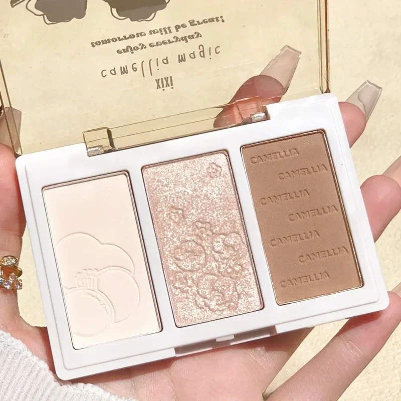 Dreidimensional Relief Mist Color Blush Natural Tender Plate Concealer Plate Contour and Highlighter Palette Makeup Blush Face