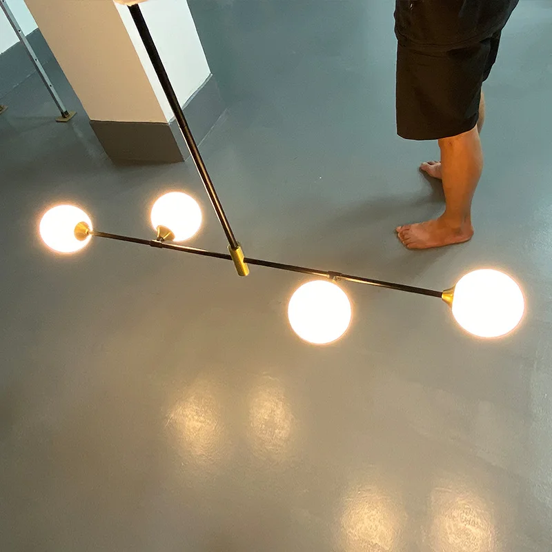 Plafonnier au Design Minimaliste Moderne, Composé de Boules de Verre, Luminaire Décoratif d\'Nik, Idéal pour une Salle à Manger, une Cuisine ou une