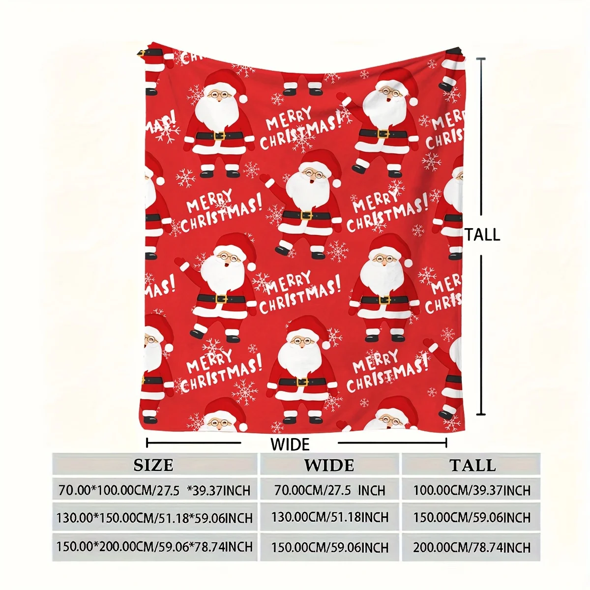 بطانية مريحة لعيد الميلاد سانتا كلوز - ناعمة ودافئة ومتعددة الاستخدامات للأريكة والسرير والمكتب والسفر - هدية مثالية لجميع المواسم #3