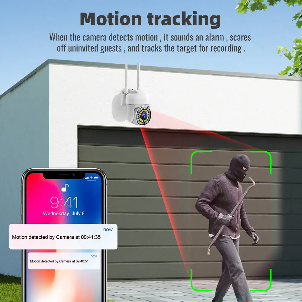 كاميرا IP الأمن واي فاي 2MP اللون للرؤية الليلية كاميرا المنزل تتبع إنذار التحكم عن بعد مسجل فيديو كاميرا مقاومة للماء في الهواء الطلق #2