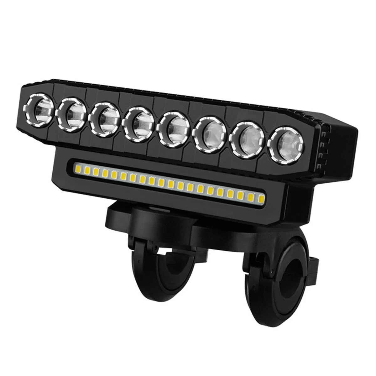 LED Bike Headlight LED Light Bar with 130DB Bell Bicycle Front Light Power Bank USB Charging Bicycle Accessories,Style 1