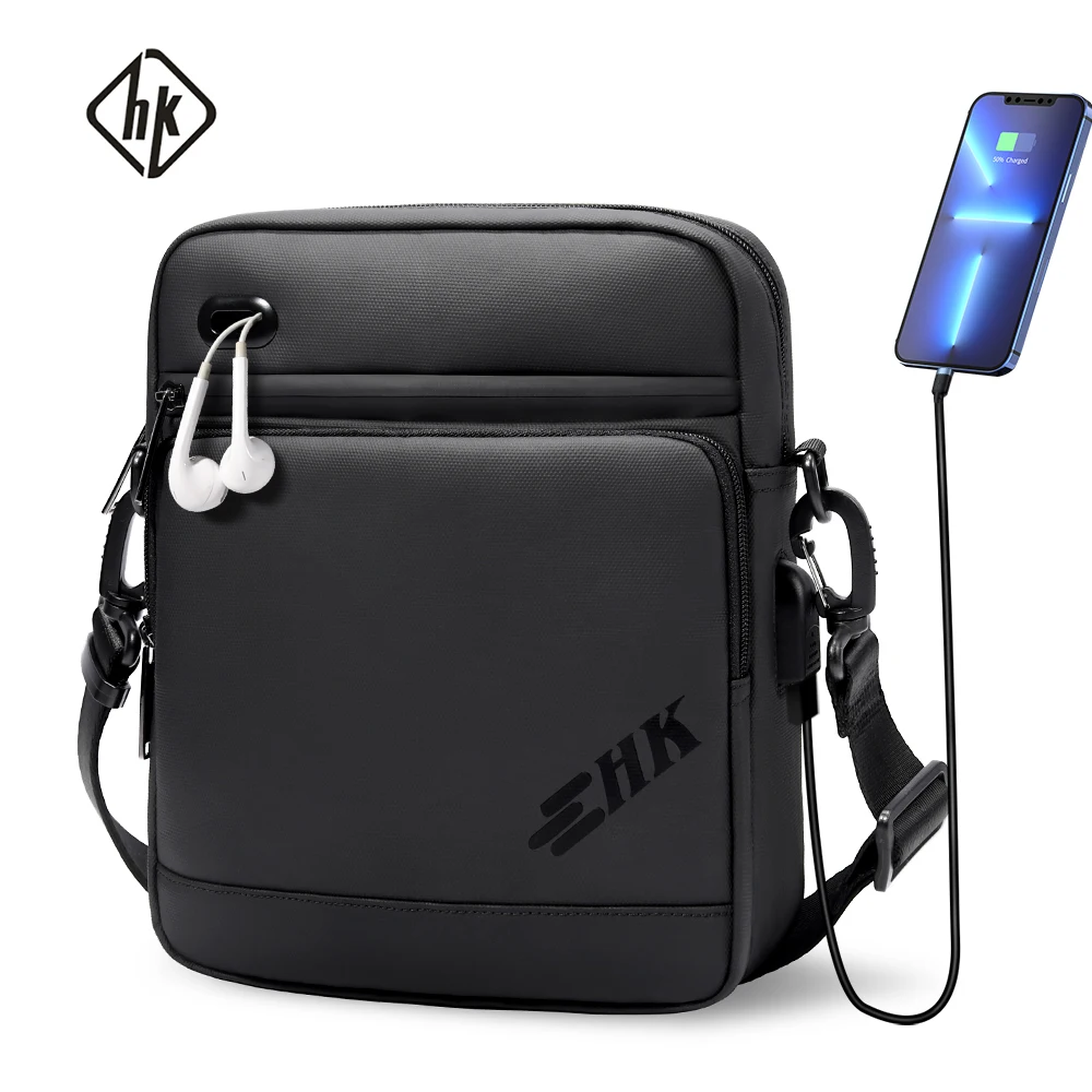 

HK New Men's Shoulder Bag Large Capacity Crossbody Bag Waterproof Business Messenger Bag Casual Pouch Side Bags for Men Satchel