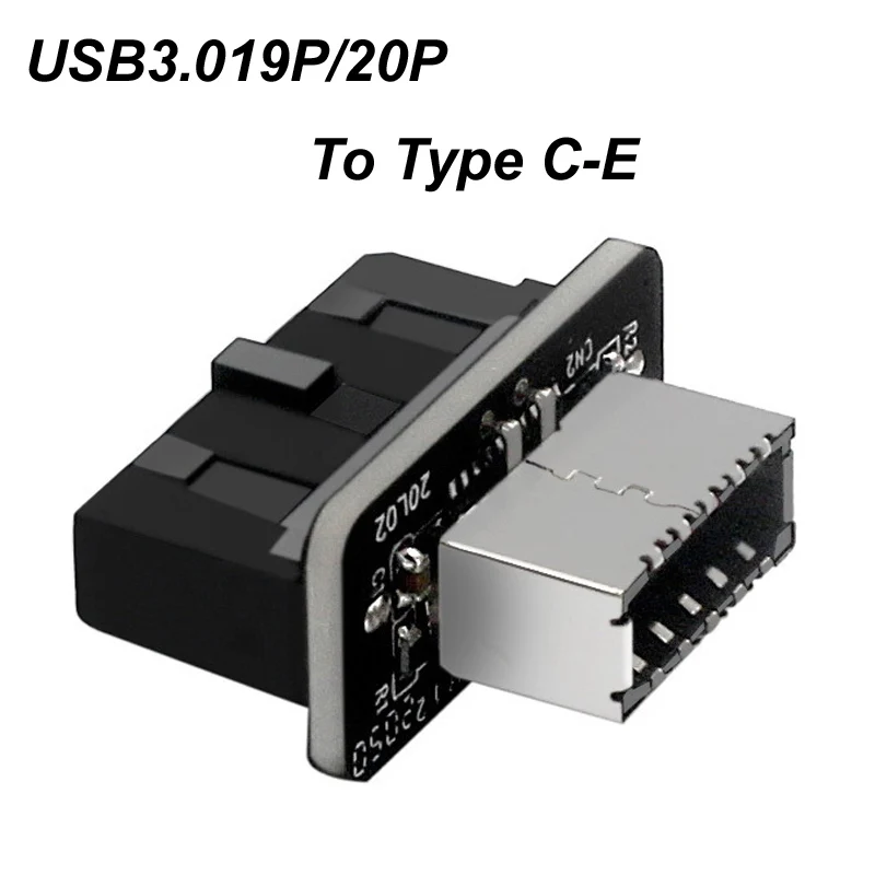 

PC upgrade Type C port Motherboard Header Adapter convert USB 3.0/3.1 19/20 pin to TYPE-E for Front Chassis Type C Plug-in Port