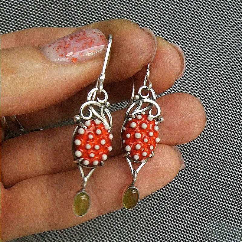 Vintage Künstliche Emaille Früchteförmige Hängeohrringe Damenmode Kreative Silberbeschichtete Festival-Feier Schmuck Geschenk