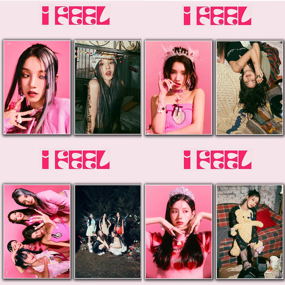 

2PCS KPOP (G)I-DLE Poster NEW Album I FEEL Sticky Poster Whitepaper Sticker Room Bar Cafe Wall Decoration Fans Collection Gift