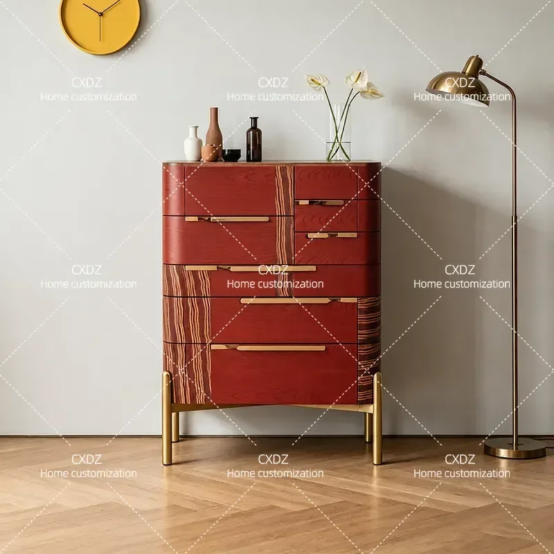 Modern Light Luxury Chest Cabinet for Living Room High End Storage Locker Household Villa Furniture