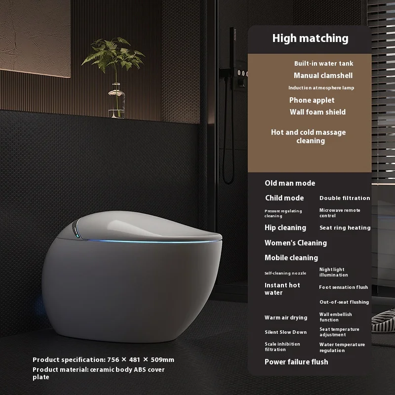 Weishi Li Smart Toilet Creative Personality Space Capsule Design No Water Pressure Limitation Integrated S-Trap Included