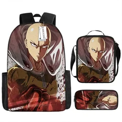 ONE PUNCH Men Schoolbag Backpack Lunch Bag Pencil Case Gift for Kids Students