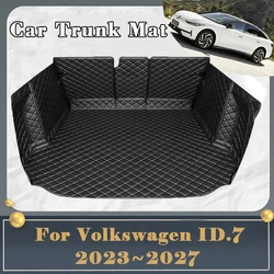 Car Rear Trunk Mats For Volkswagen ID.7 VW ID7 2023 2024 2025 2026 2027 Waterproof Pads Trunk Rugs Muds Car Accessories