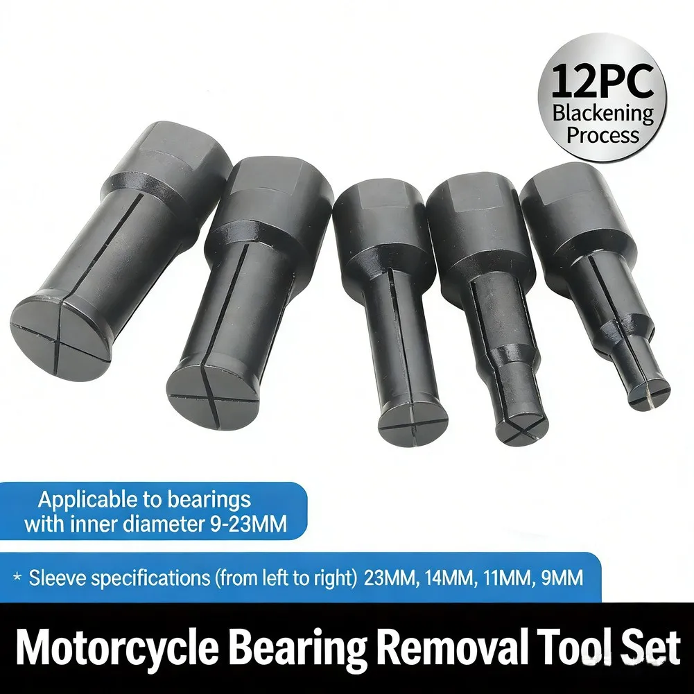 12PCS Motorcycle Bearing Removal Tool Professional Disassembly Repair Tools Kit Puller Extractor For 9-23mm Inner
