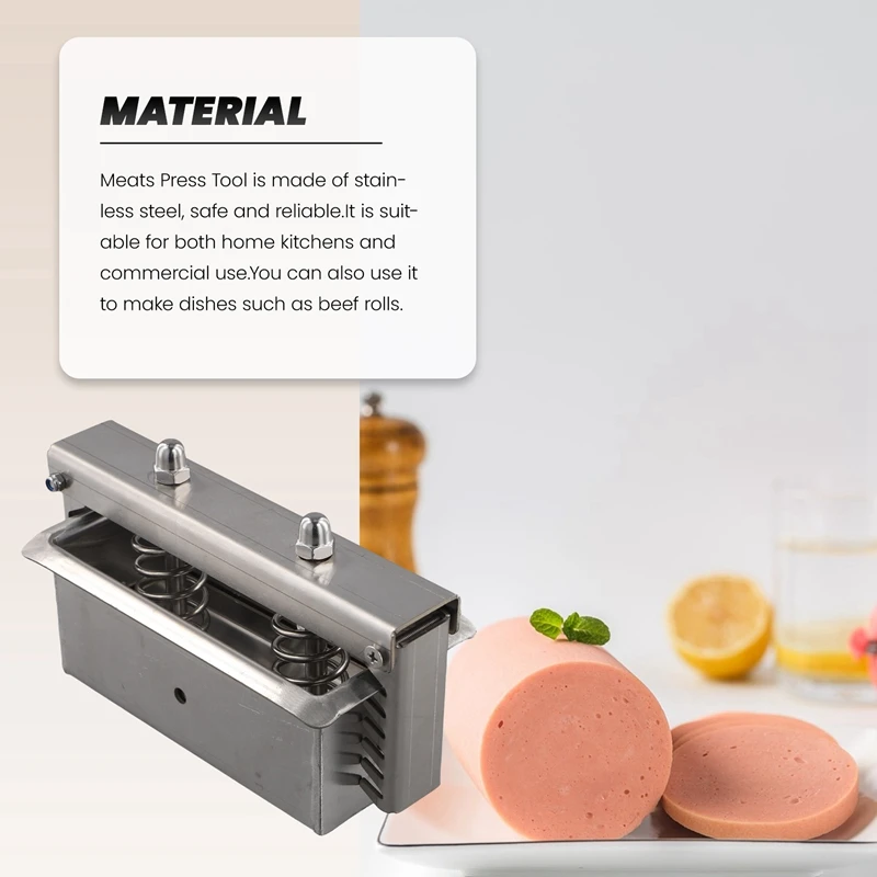 AT02-Meats Press Tool Pressing Tool Kitchen Cooking Tool,Stainless Steel,Rectangle,Forming Tool For Homemade,Beef Brick