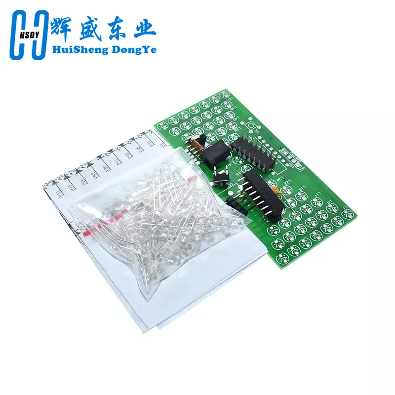 5V Electronic Hourglass DIY Kit Funny Electric Production Kits Precise With LED Lamps Double Layer PCB Board 84*40mm