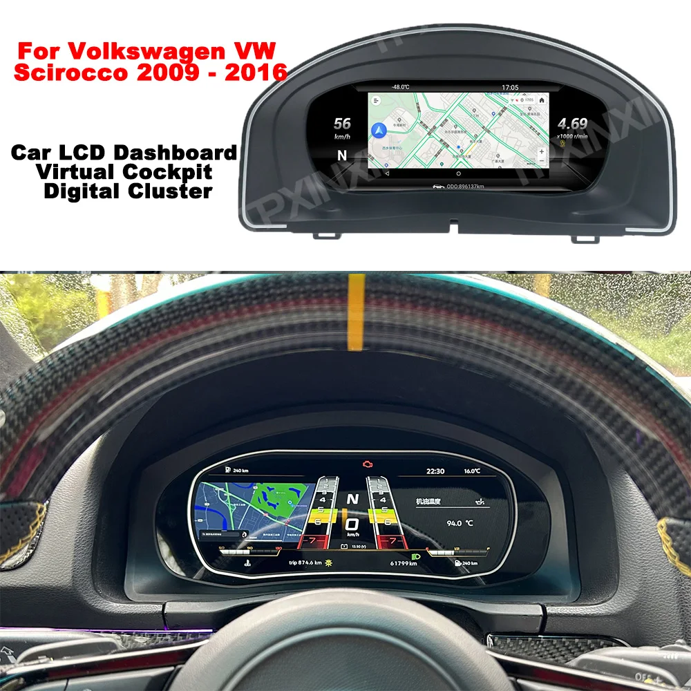 For Volkswagen VW Scirocco Multivan T5 2009 -2016 Car LCD Dashboard Panel Virtual Cockpit Digital Cluster Speedometer Instrument