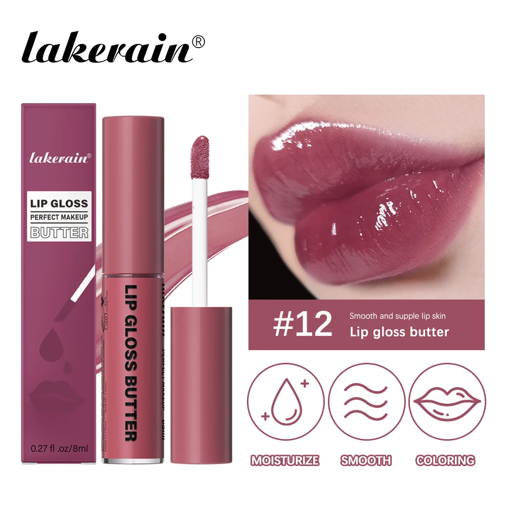 8ml Boter non-stick Cup Gloss Lipgloss Hydraterende Spiegel Lipgloss Blijvende Kleur Lip glazuur Dye Lip vloeibare Make-Up Voor Vrouwen