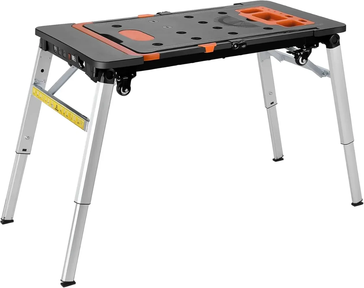 Multifunctional Folding Work Table, 7 in 1 Work Benches for Garage, as Portable Workbench, Sawhorse, Scaffold, Car Creeper