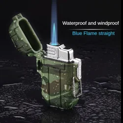 New Waterproof Jet Gas Lighter Portable Outdoor Torch Butane Turbo Cigar Cigarette Lighter Smoke Survival Tool Windproof Camping